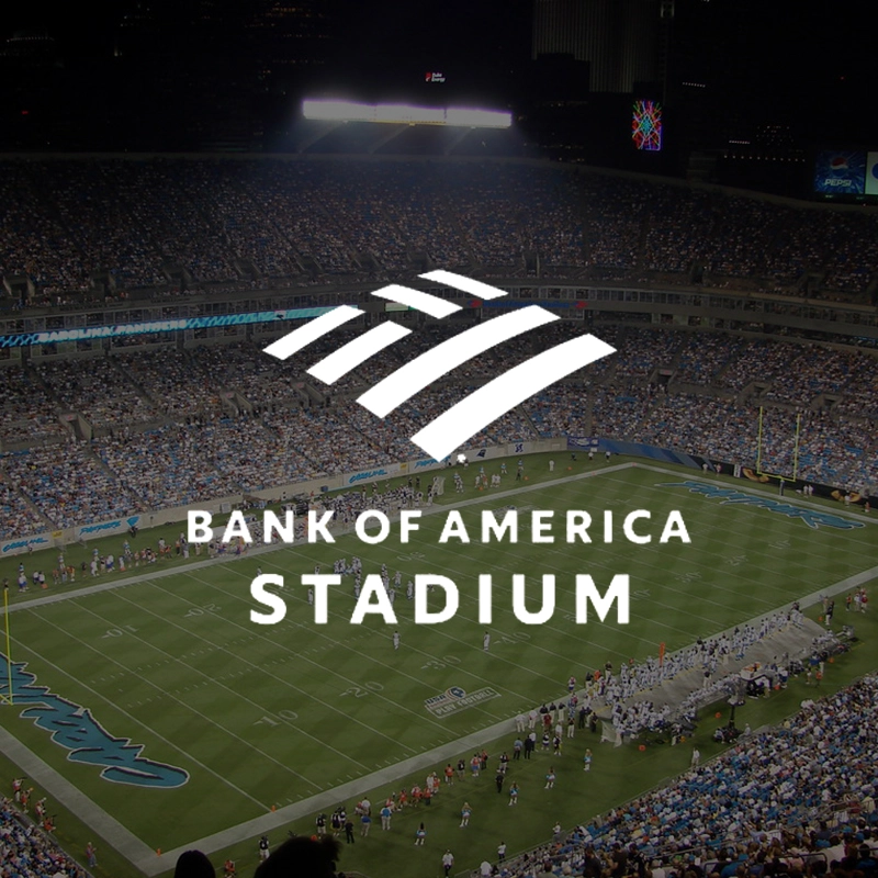 photo of bank of America stadium with logo